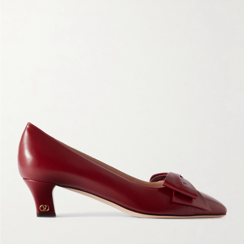 Valentino Garavani Bowow 45 mm Red Leather Pumps